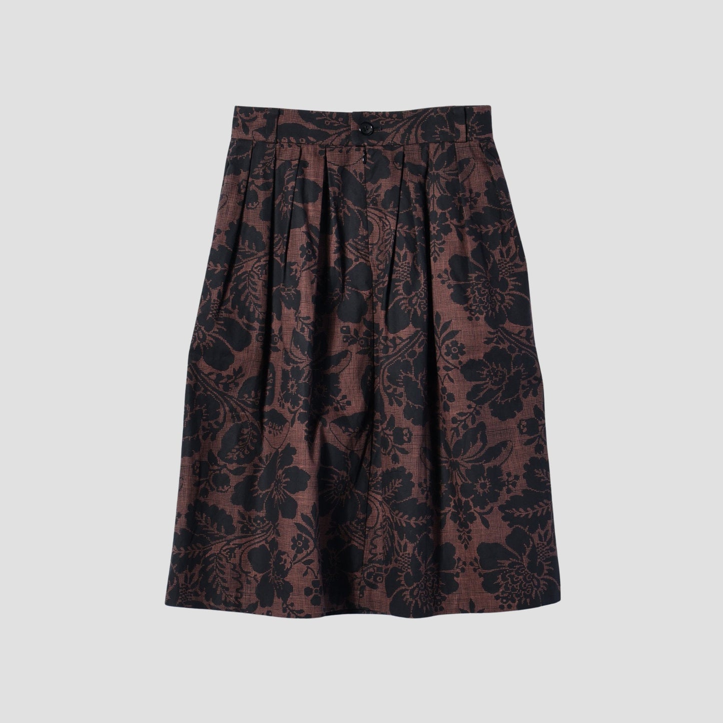 DAMASK COTTON LINEN TWILL SKIRT