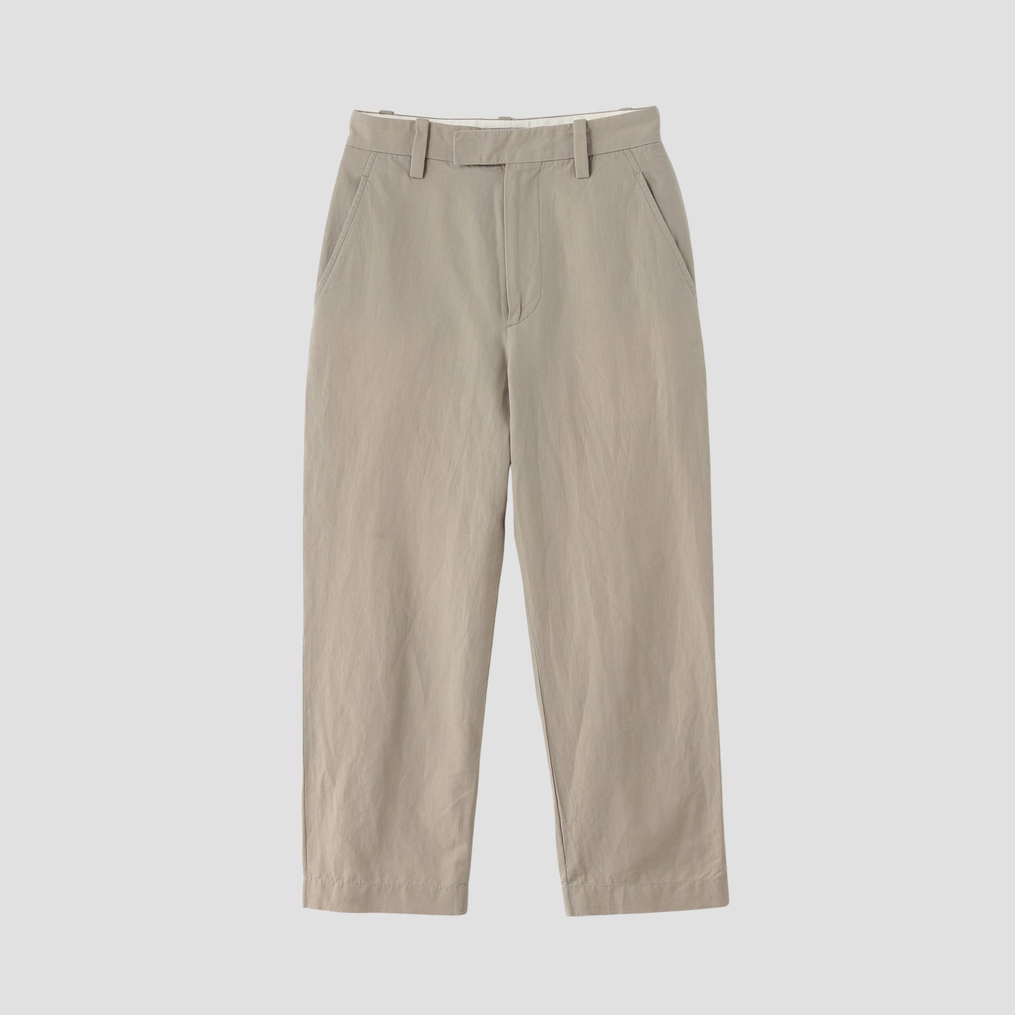 PLAIN WEAVE COTTON LINEN TROUSERS