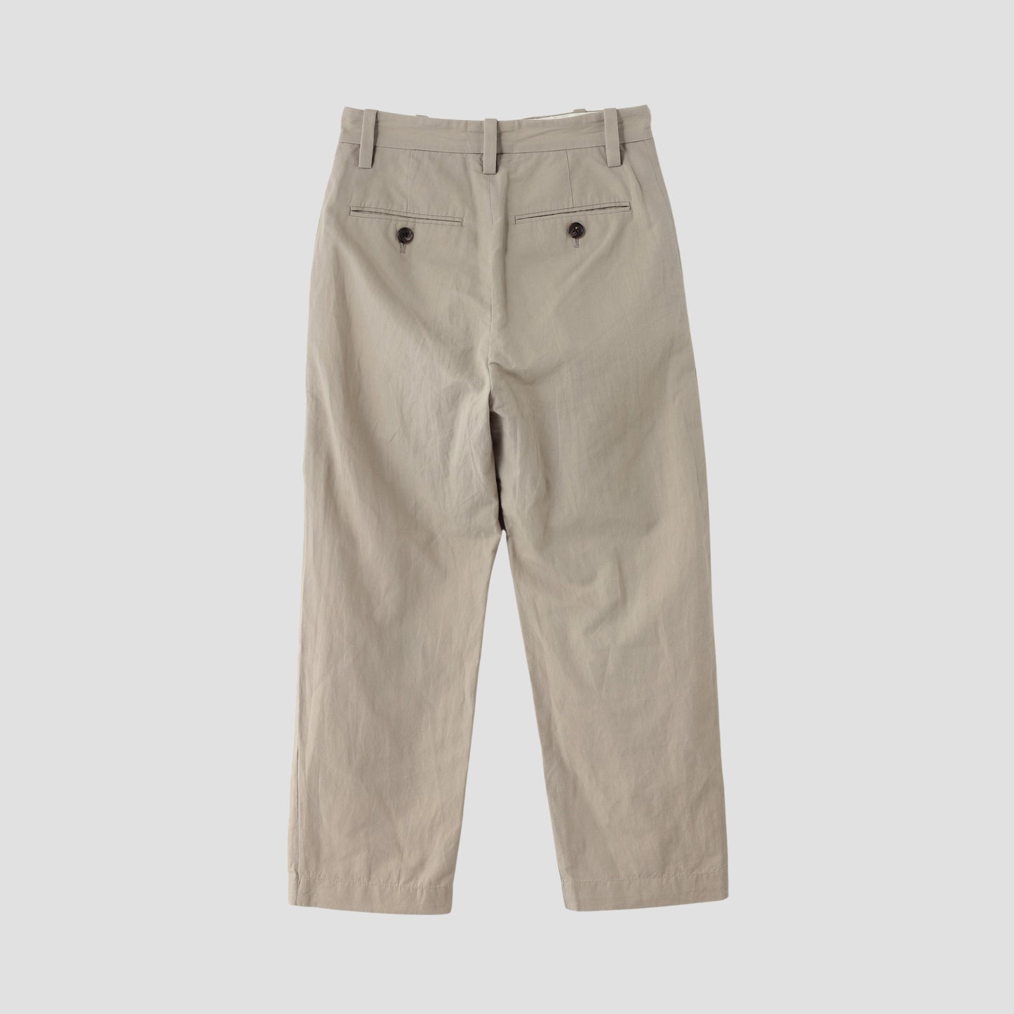 PLAIN WEAVE COTTON LINEN TROUSERS