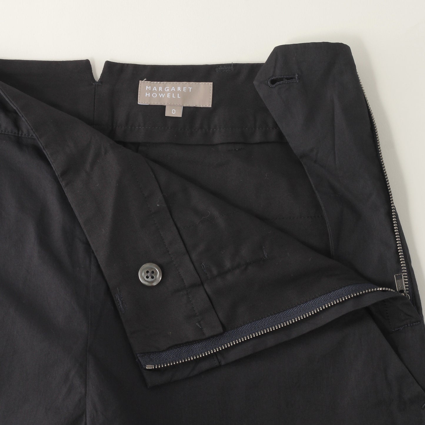 COTTON SILK POPLIN TROUSERS