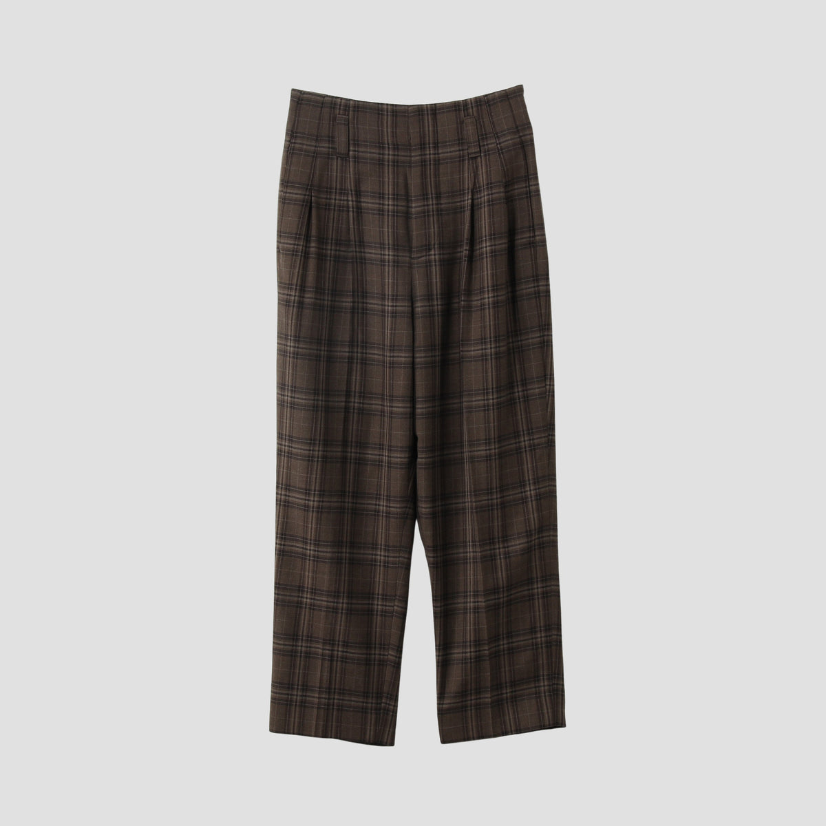 TONAL CHECK WOOL TROUSERS