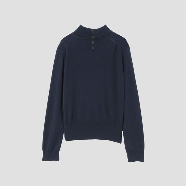 BUTTON ED ROLL NECK KNIT