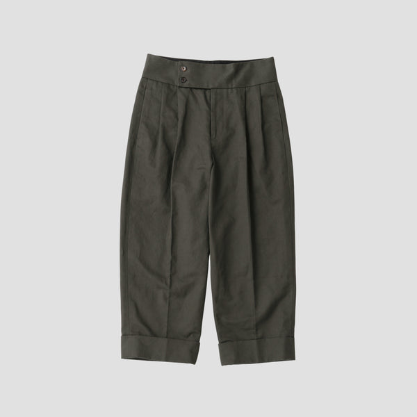 BRUSHED COTTON LINEN TROUSERS