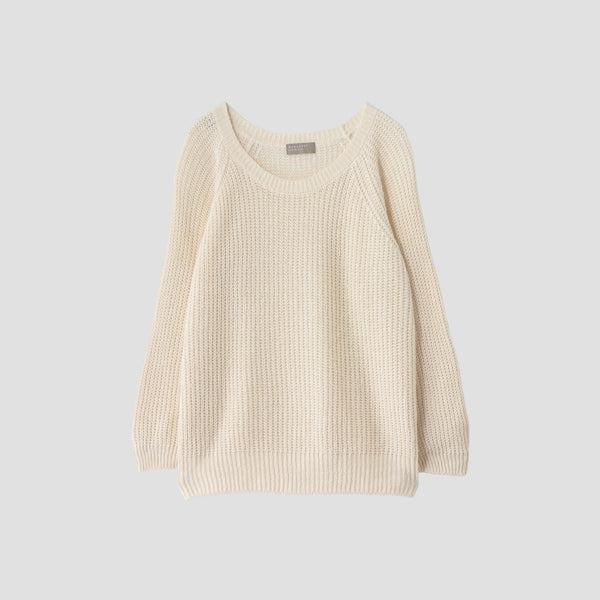LINEN COTTON RIB JUMPER KNIT