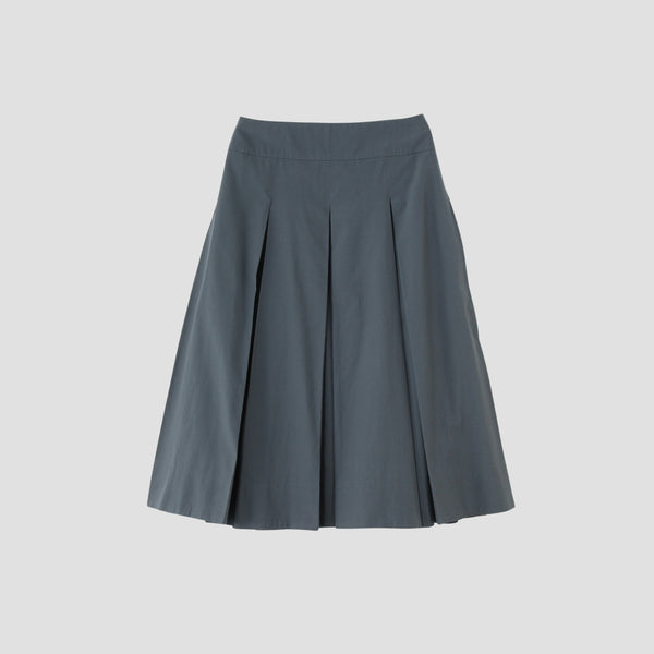 SILK COTTON POPLIN SKIRT