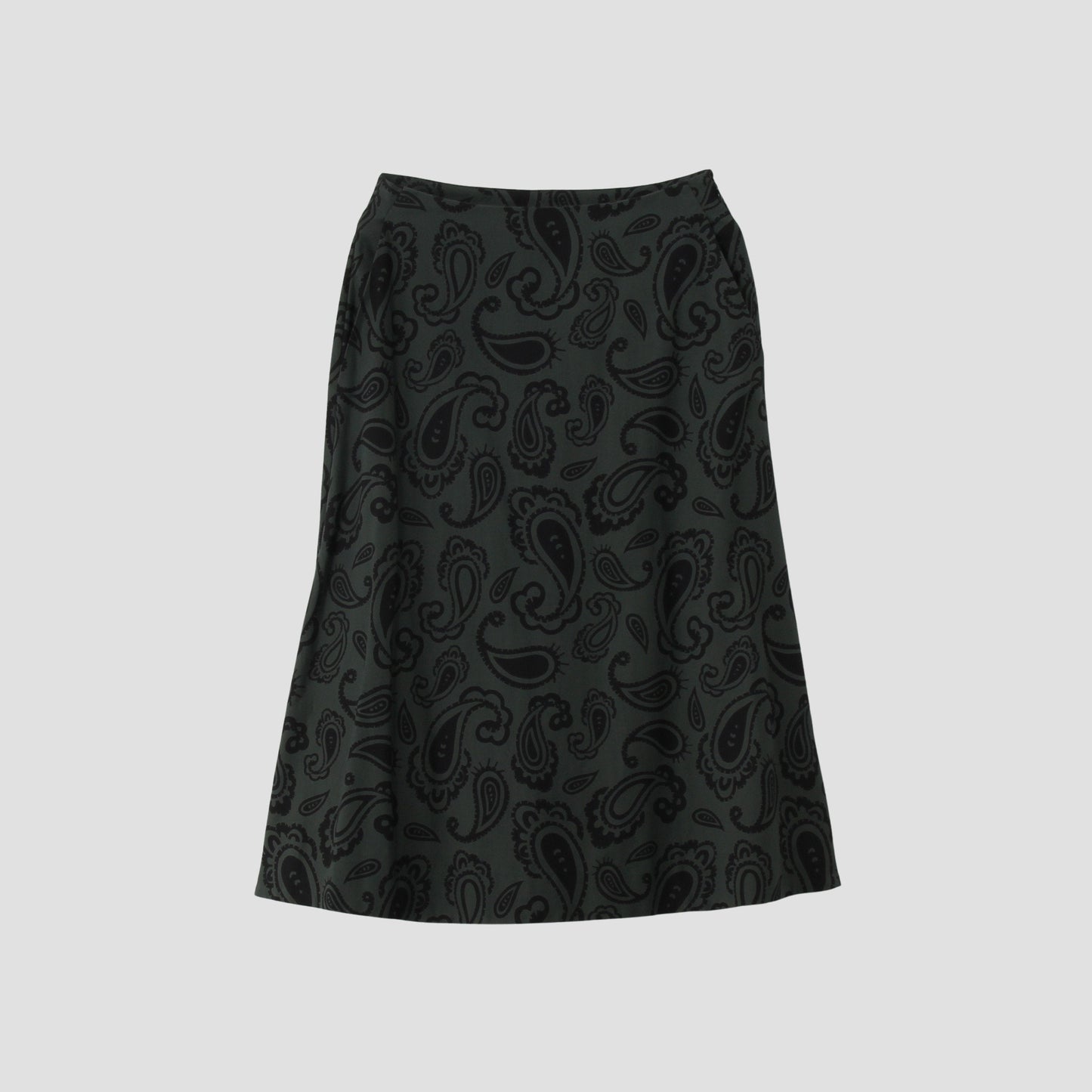 PAISLEY COTTON SILK TWILL SKIRT