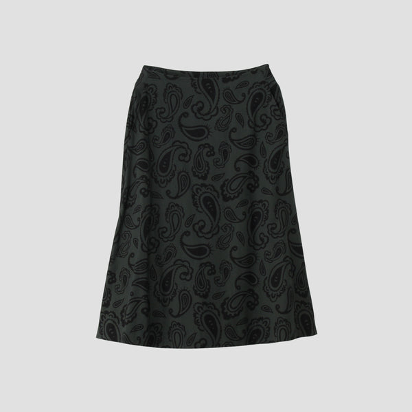 PAISLEY COTTON SILK TWILL SKIRT