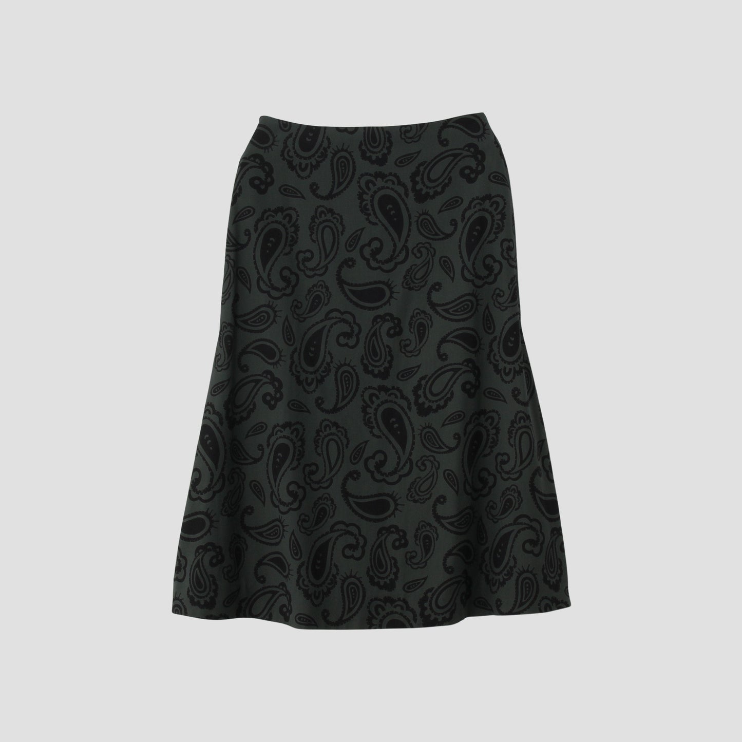 PAISLEY COTTON SILK TWILL SKIRT