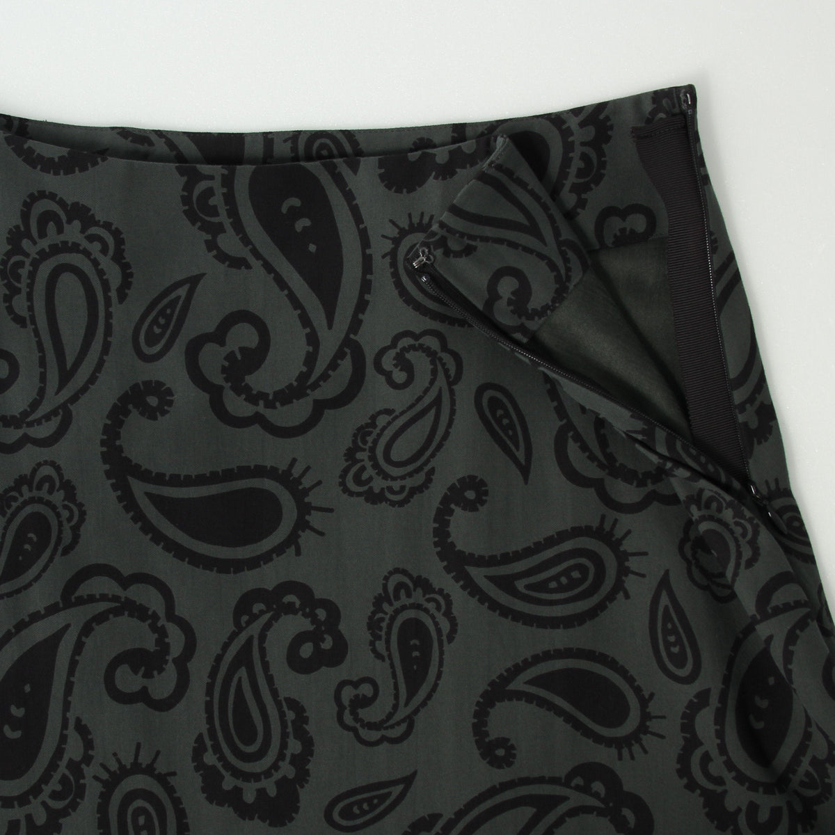 PAISLEY COTTON SILK TWILL SKIRT