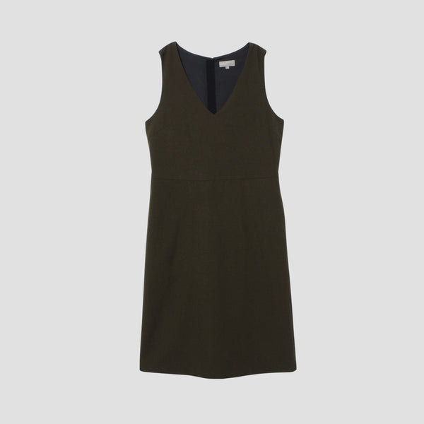 MILLED WOOL TWILL DRESS