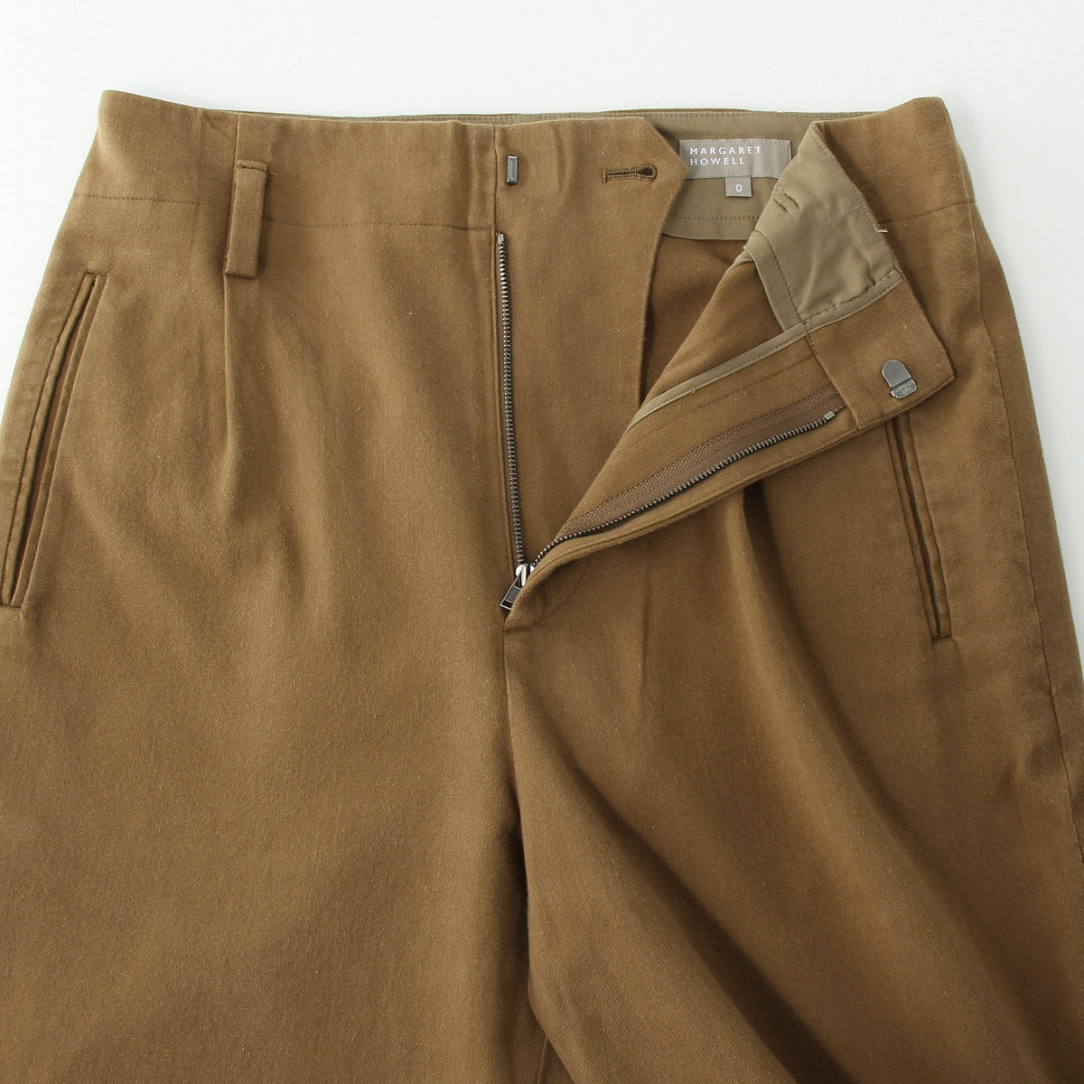 WASHED COTTON TWILL TROUSERS