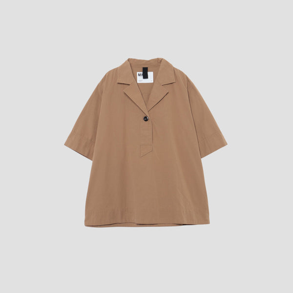 SANDED COTTON LINEN SHIRT