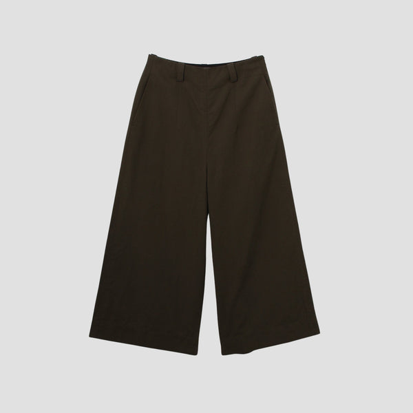 PLAIN WEAVE COTTON LINEN TROUSERS
