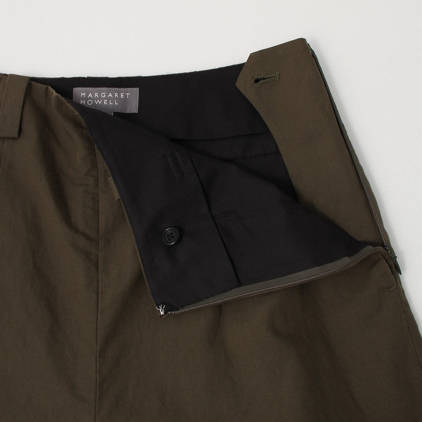 PLAIN WEAVE COTTON LINEN TROUSERS
