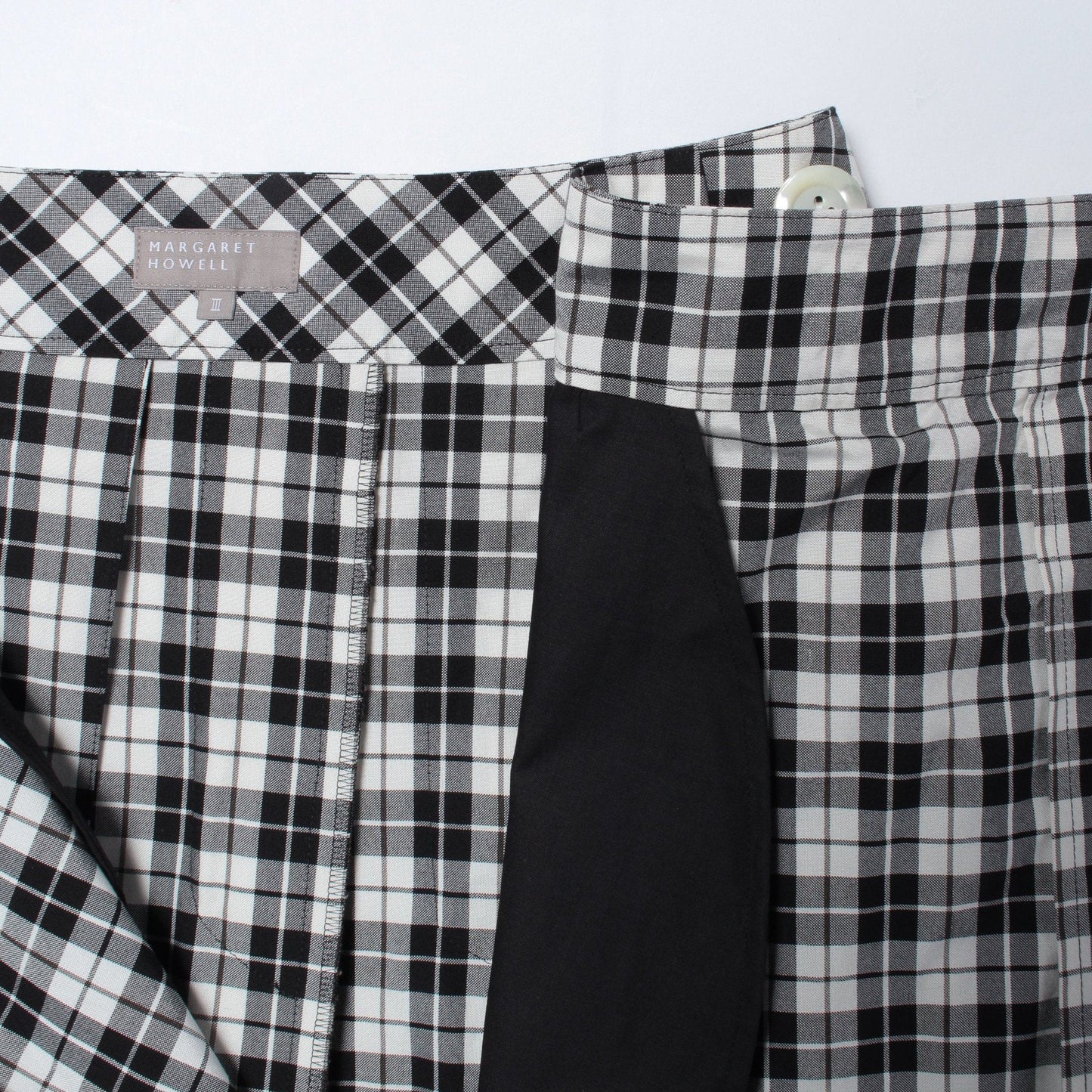 COTTON SILK CHECK SKIRT