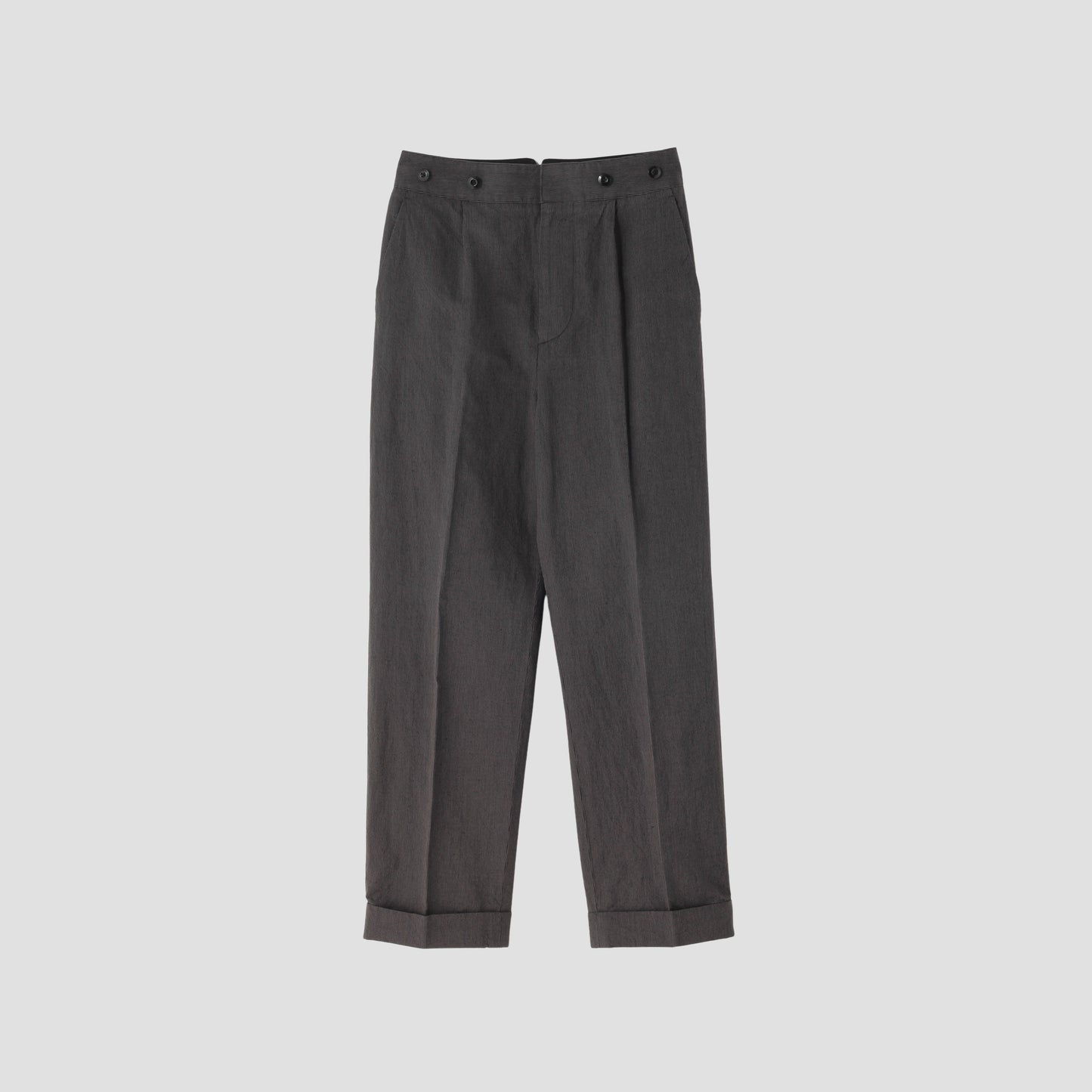 YARN DYED COTTON LINEN TROUSERS