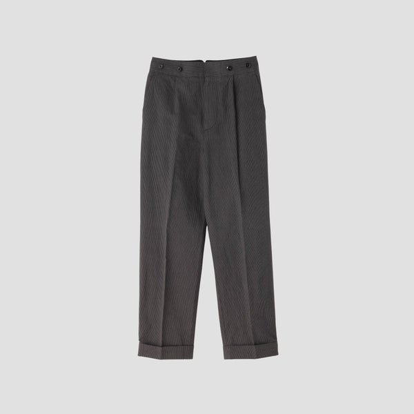 YARN DYED COTTON LINEN TROUSERS