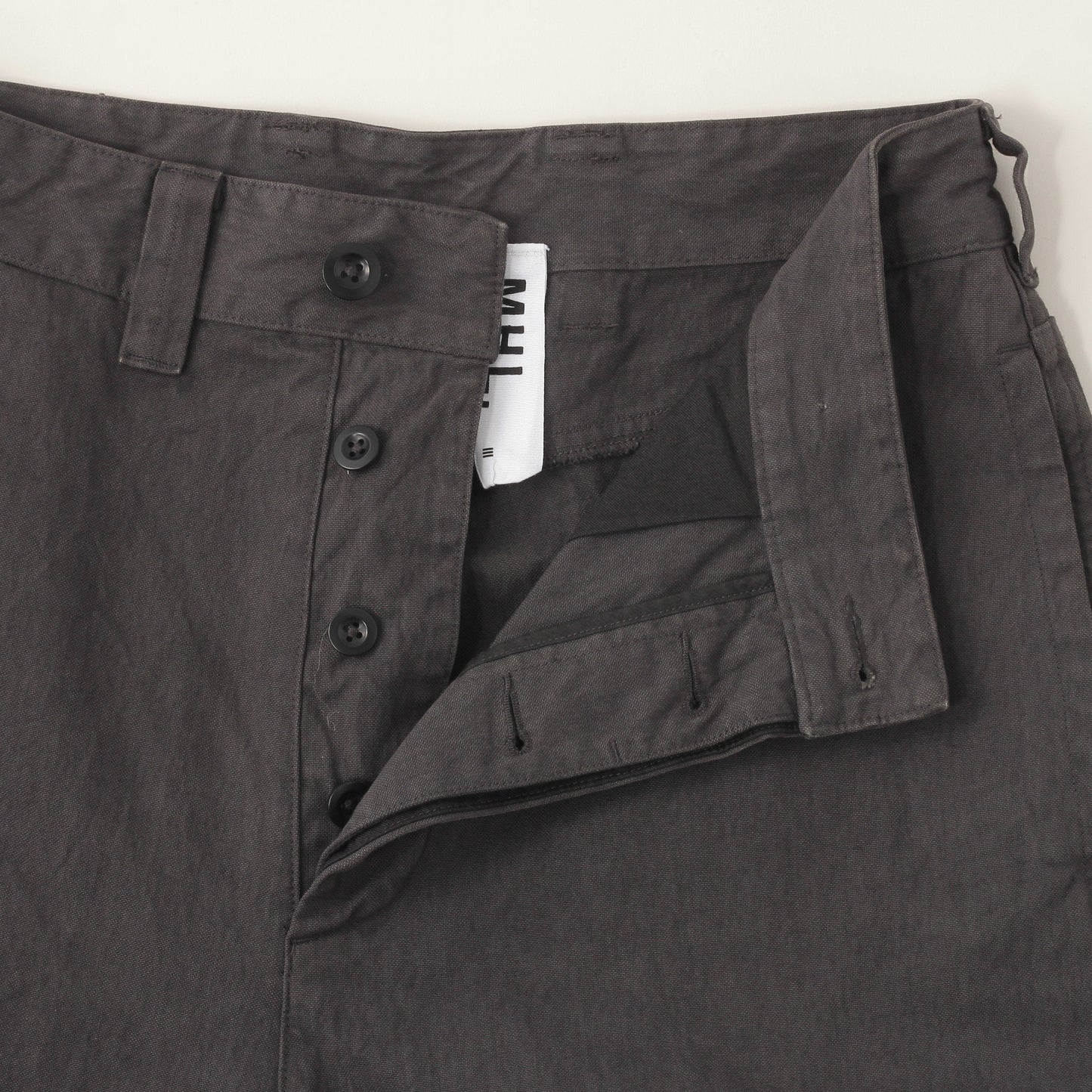 UNEVEN COTTON CANVAS TROUSERS