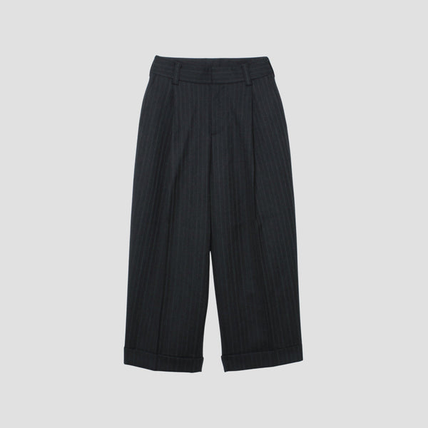 MORNING STRIPE WOOL TWILL TROUSERS