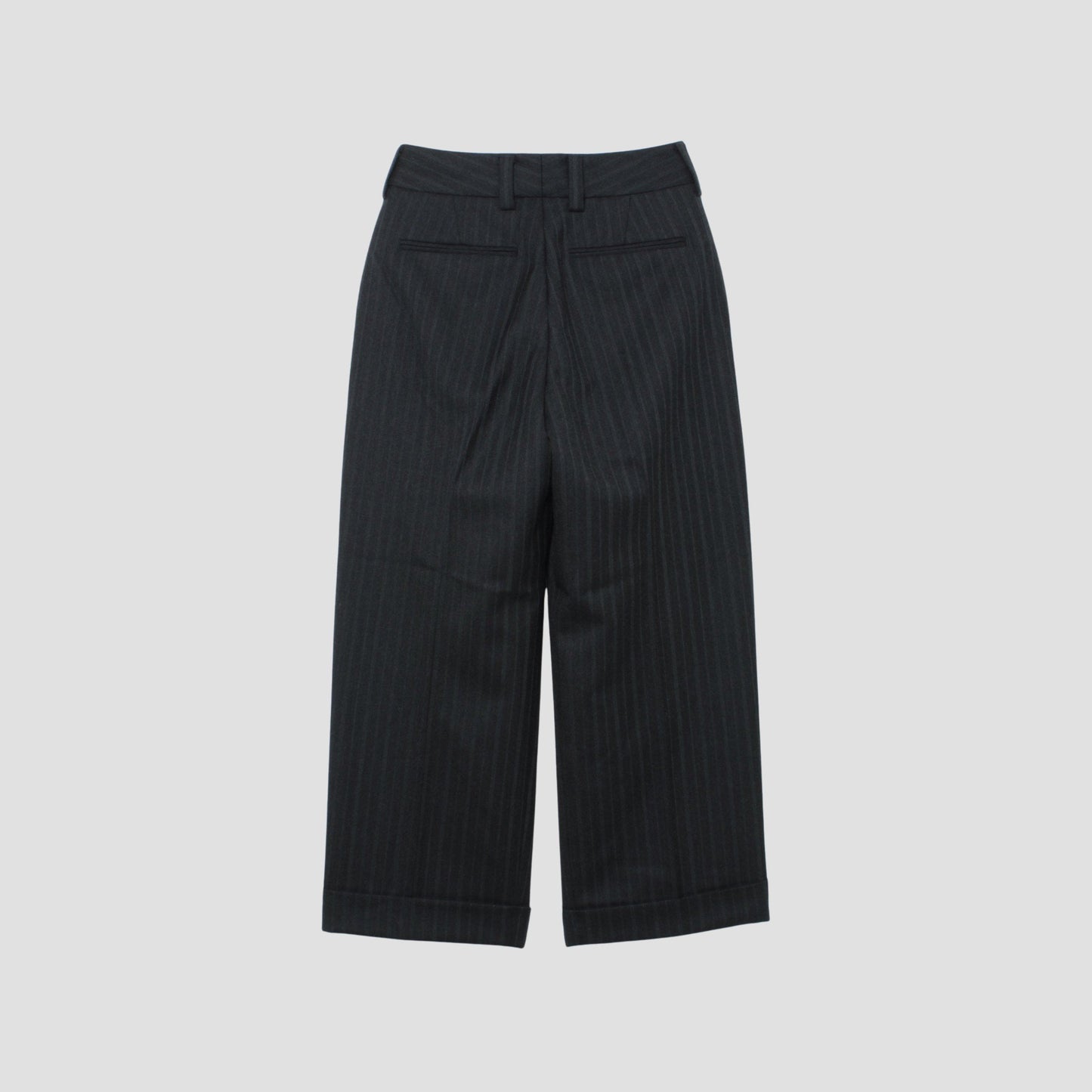 MORNING STRIPE WOOL TWILL TROUSERS