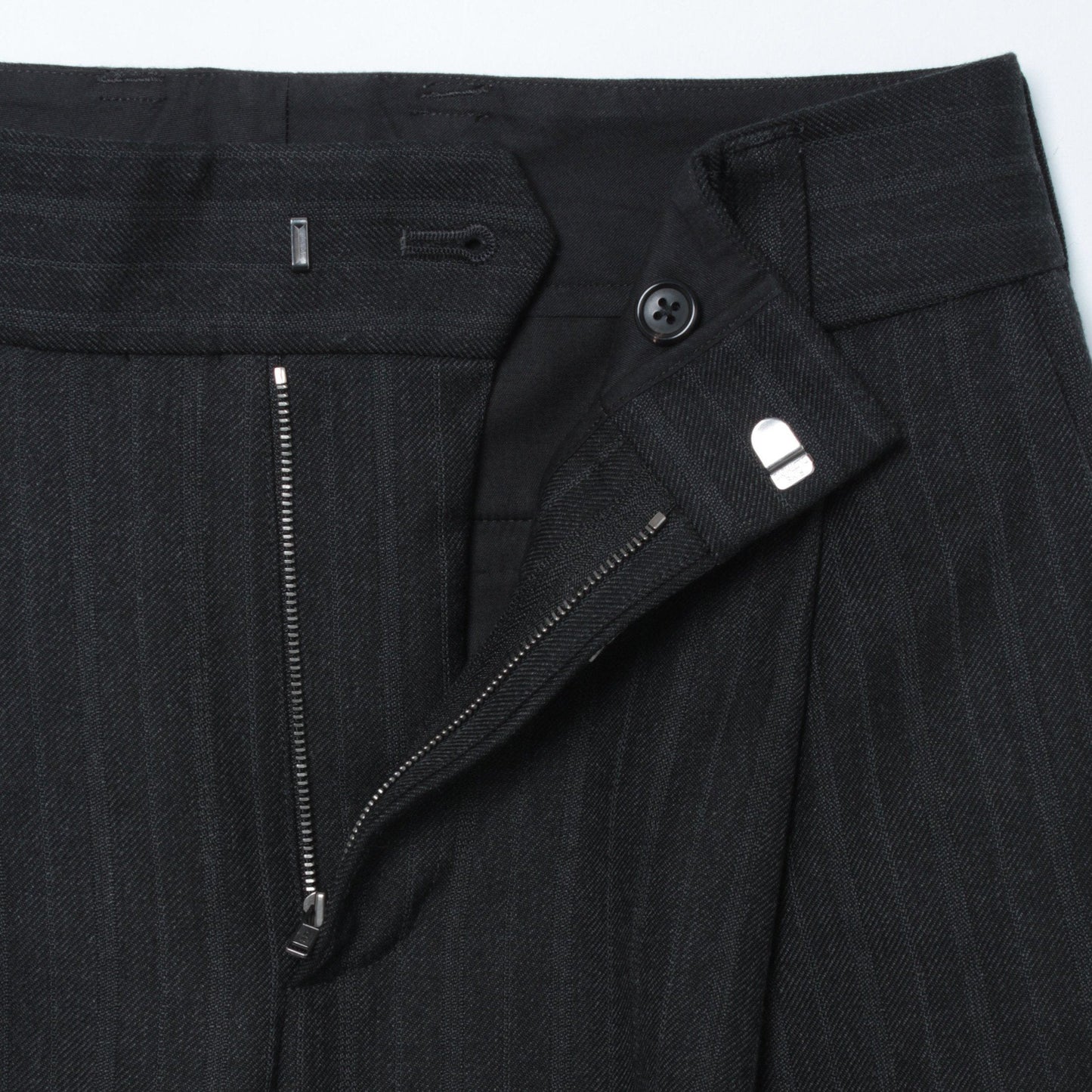 MORNING STRIPE WOOL TWILL TROUSERS