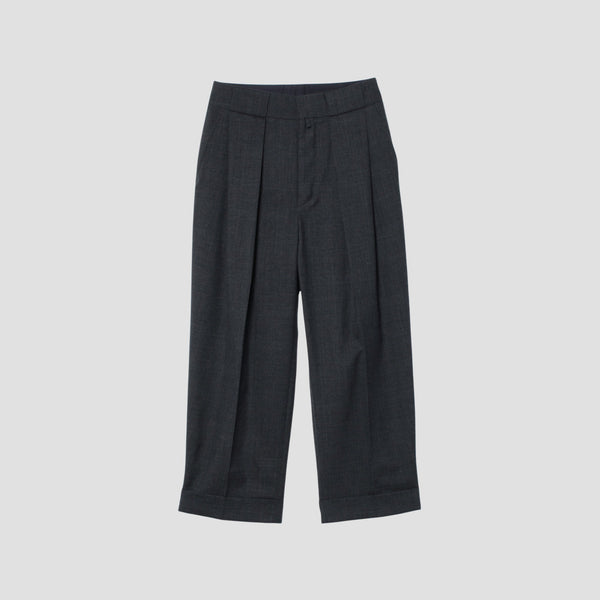 FINE GLEN CHECK WOOL TROUSERS
