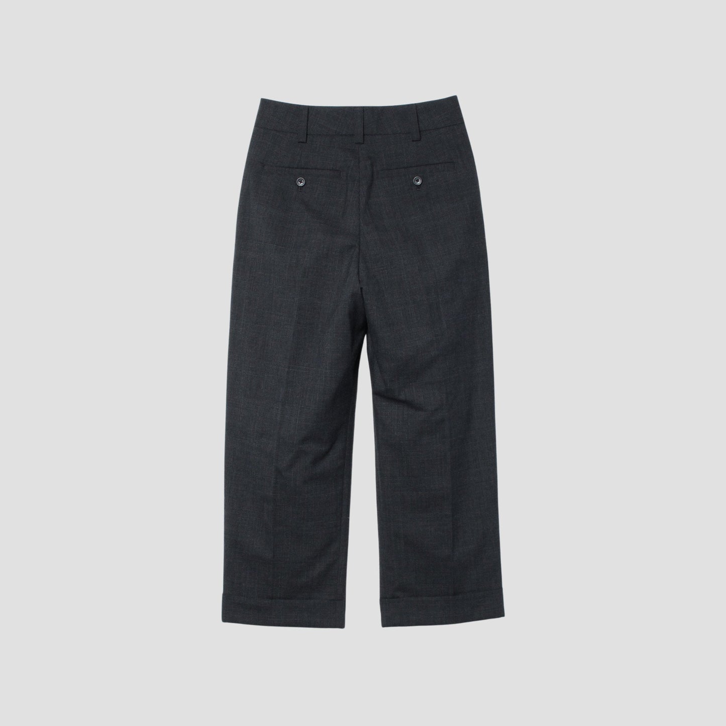 FINE GLEN CHECK WOOL TROUSERS