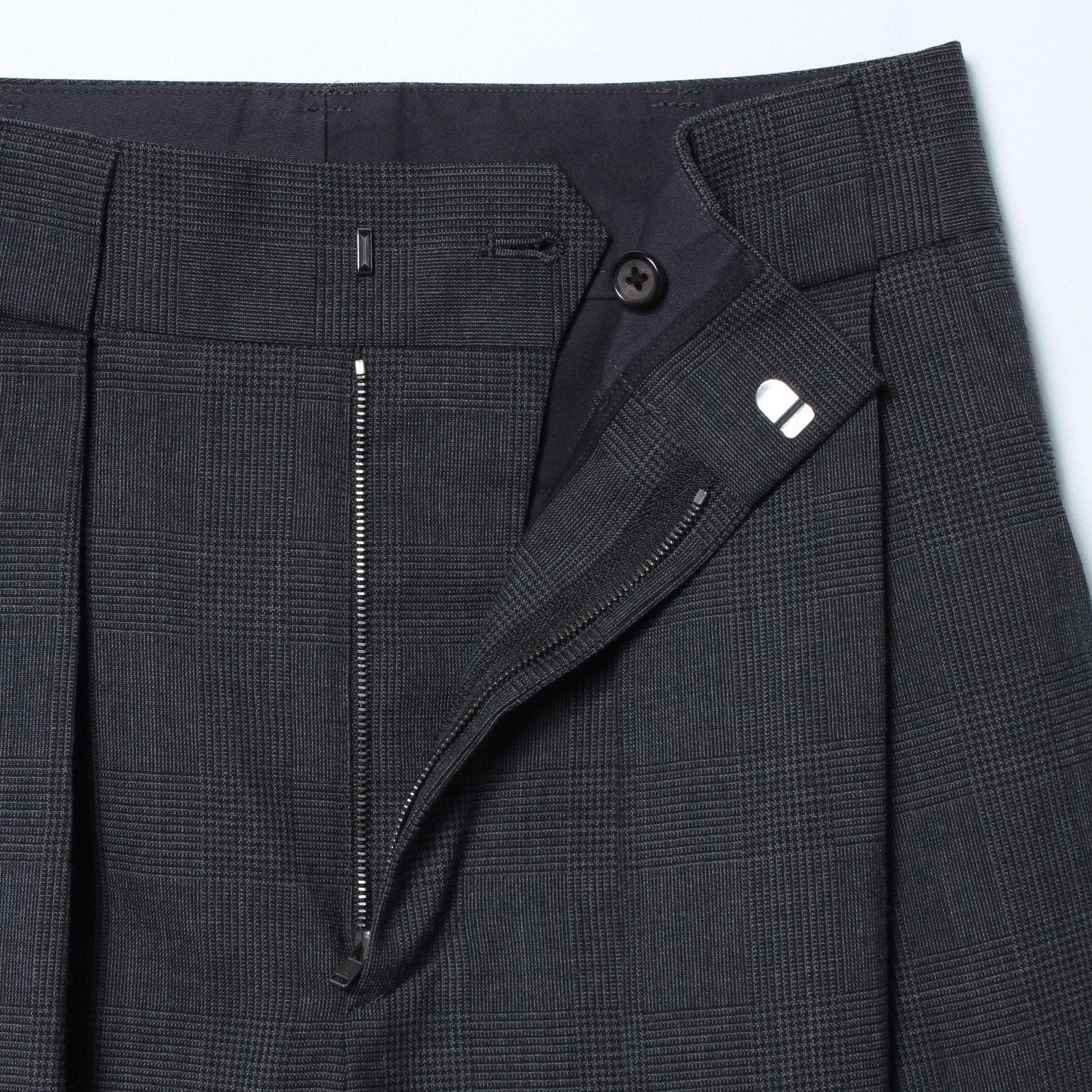 FINE GLEN CHECK WOOL TROUSERS