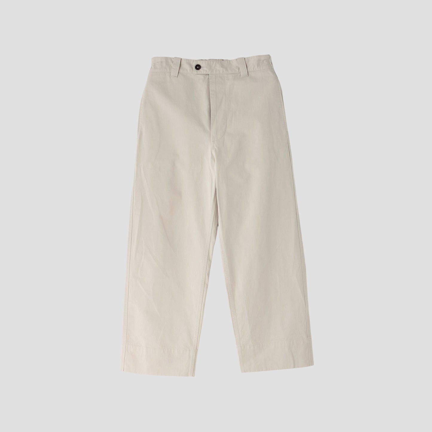 WASHED COMPACT COTTON TROUSERS