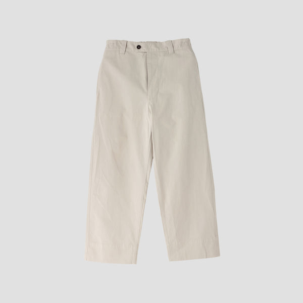 WASHED COMPACT COTTON TROUSERS