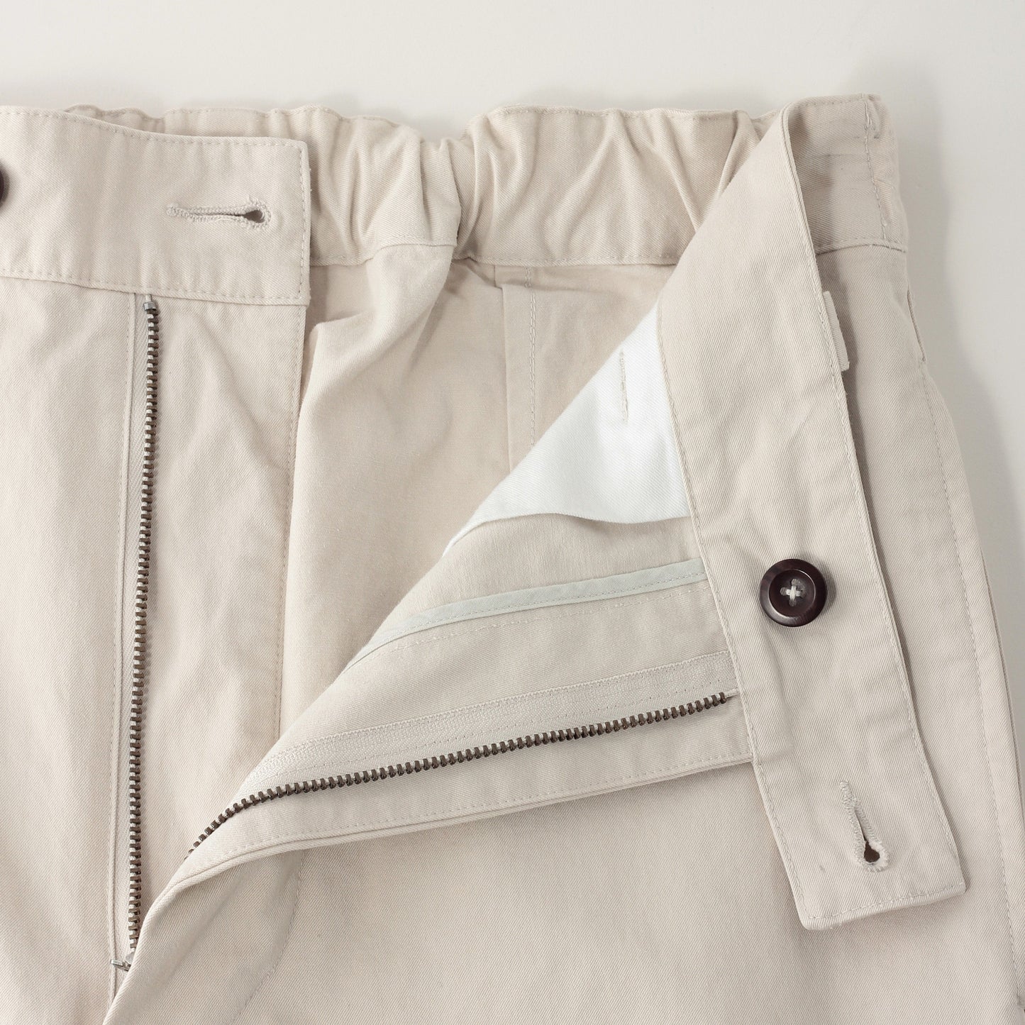 WASHED COMPACT COTTON TROUSERS
