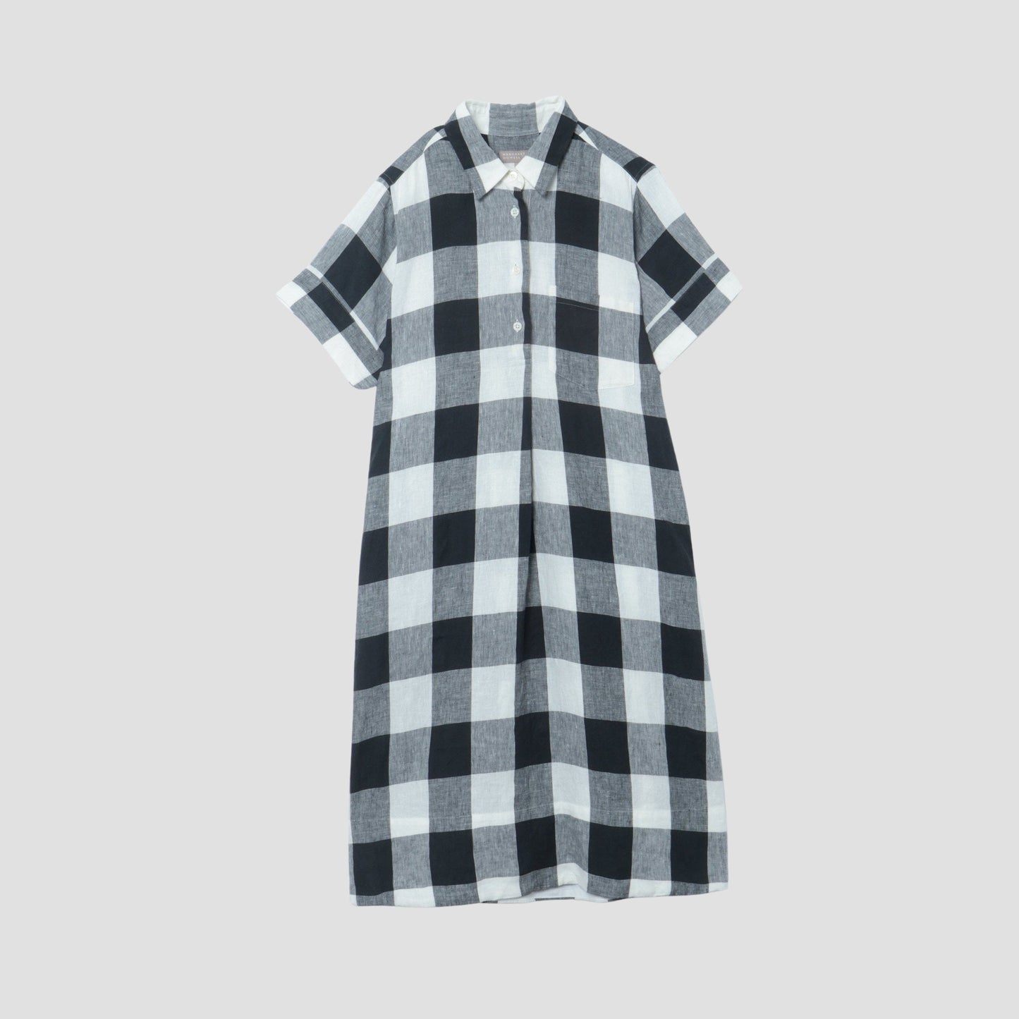 LARGE CHECK LINEN DRESS