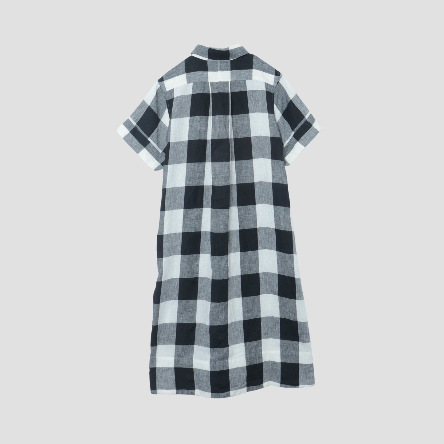 LARGE CHECK LINEN DRESS