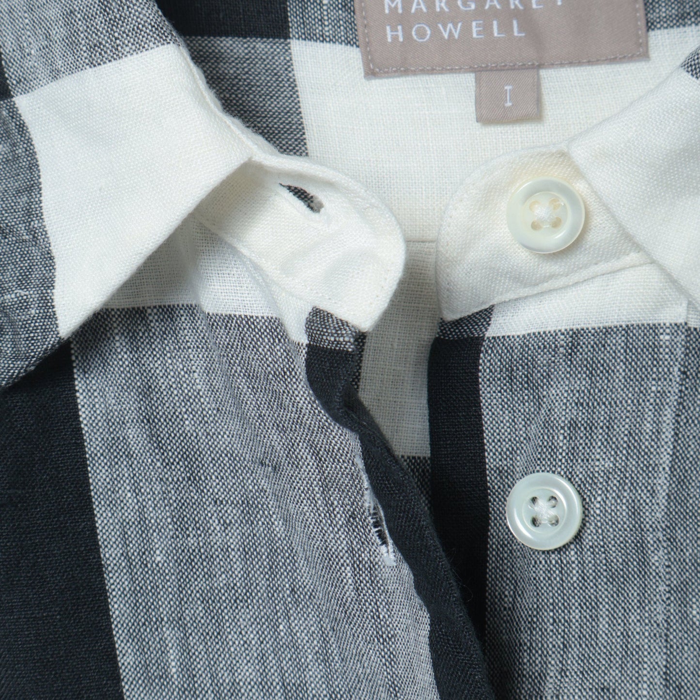 LARGE CHECK LINEN DRESS