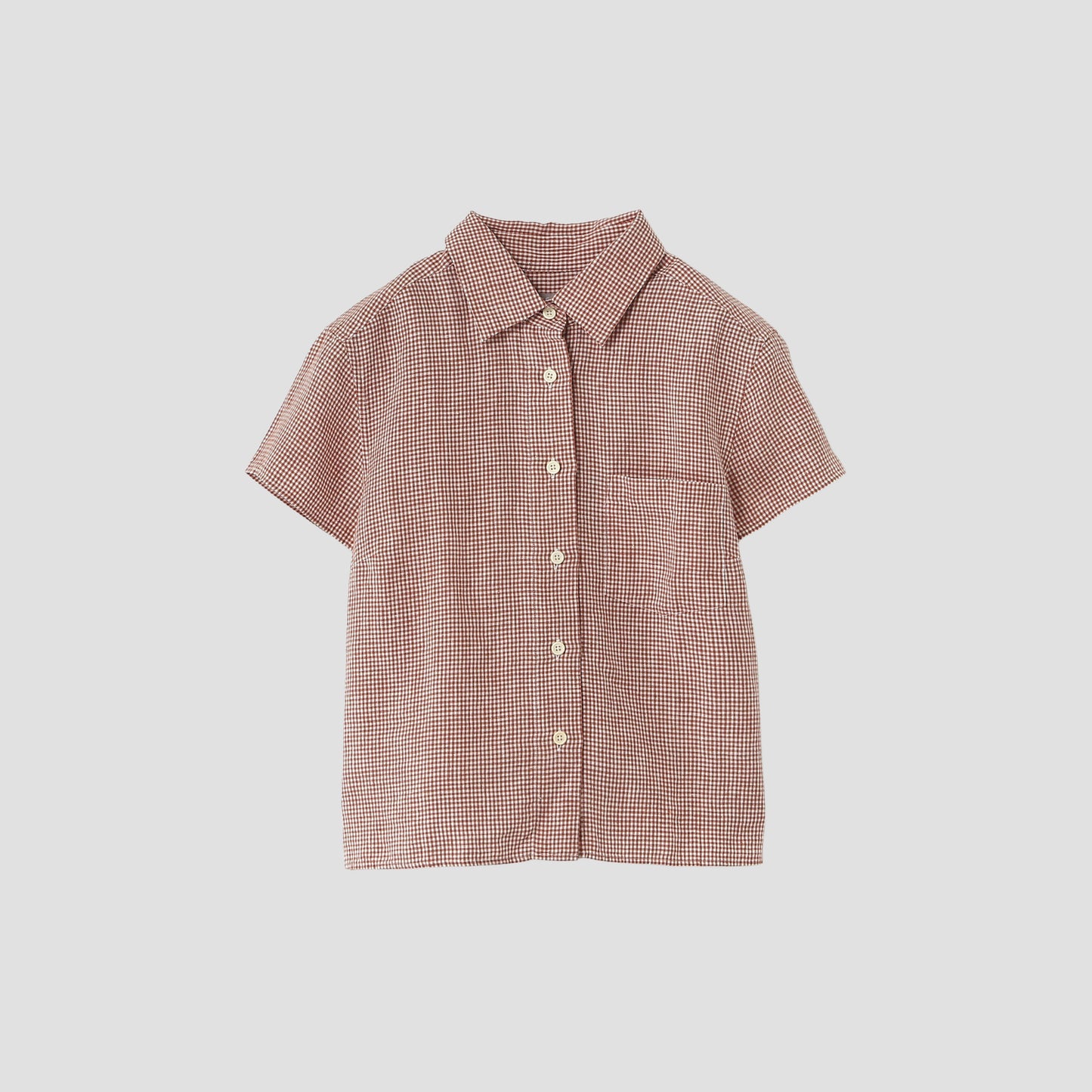 TRI GINGHAM LINEN  SHIRT
