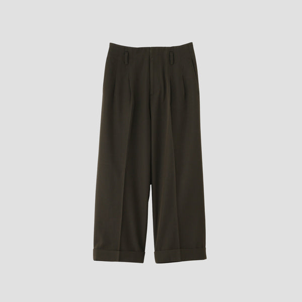 COMPACT COTTON WOOL TROUSERS