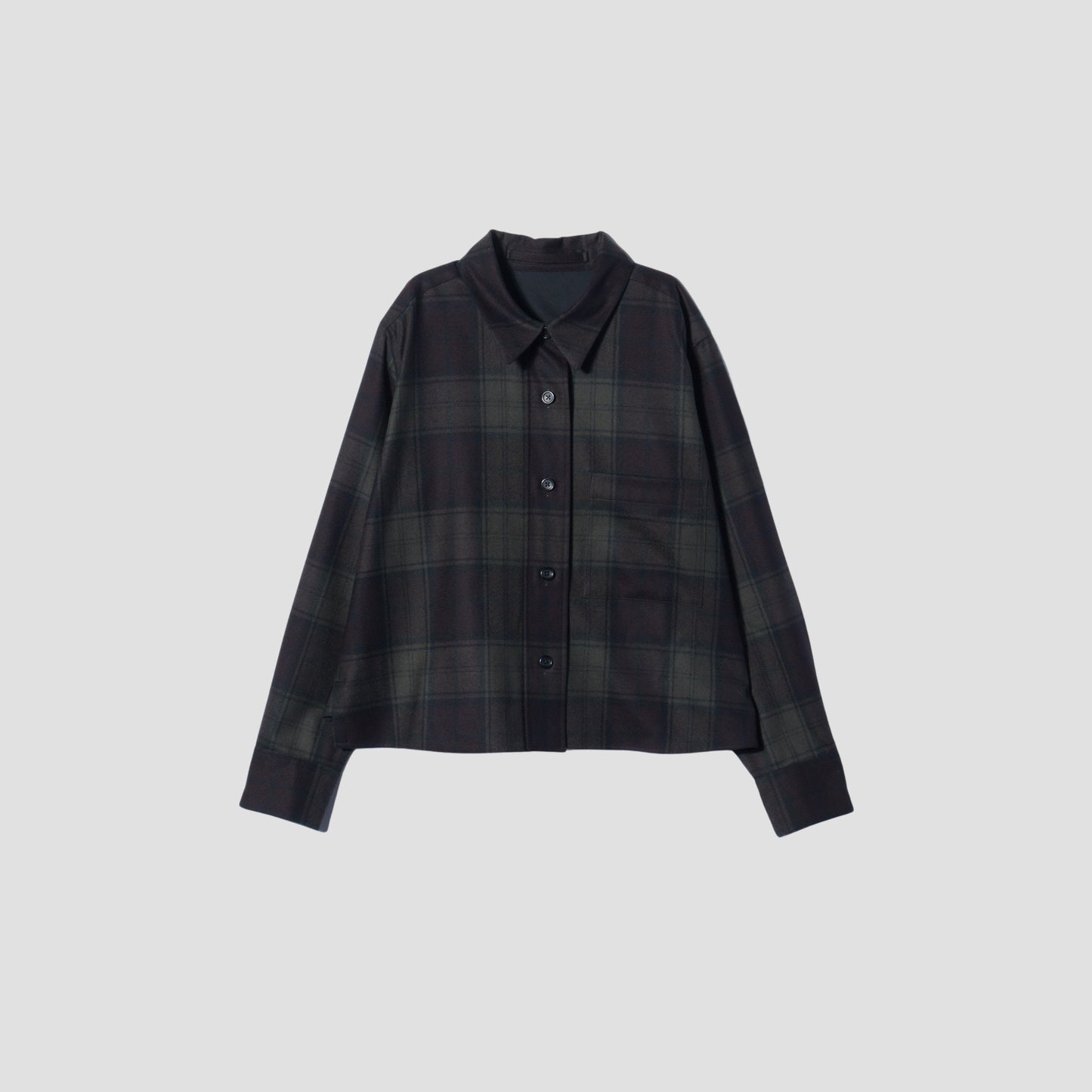 CHECK WOOL TWILL SHIRT