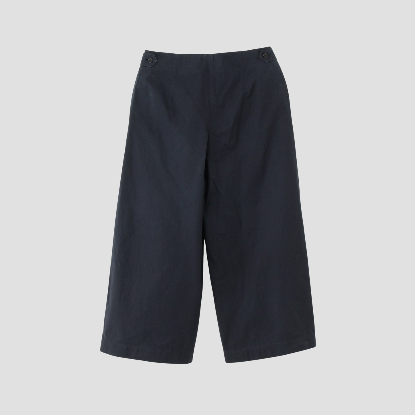 WASHED YARN DYE COTTON POPLIN TROUSERS