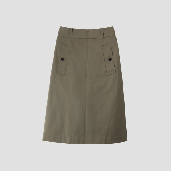 WOOL COTTON TWILL SKIRT