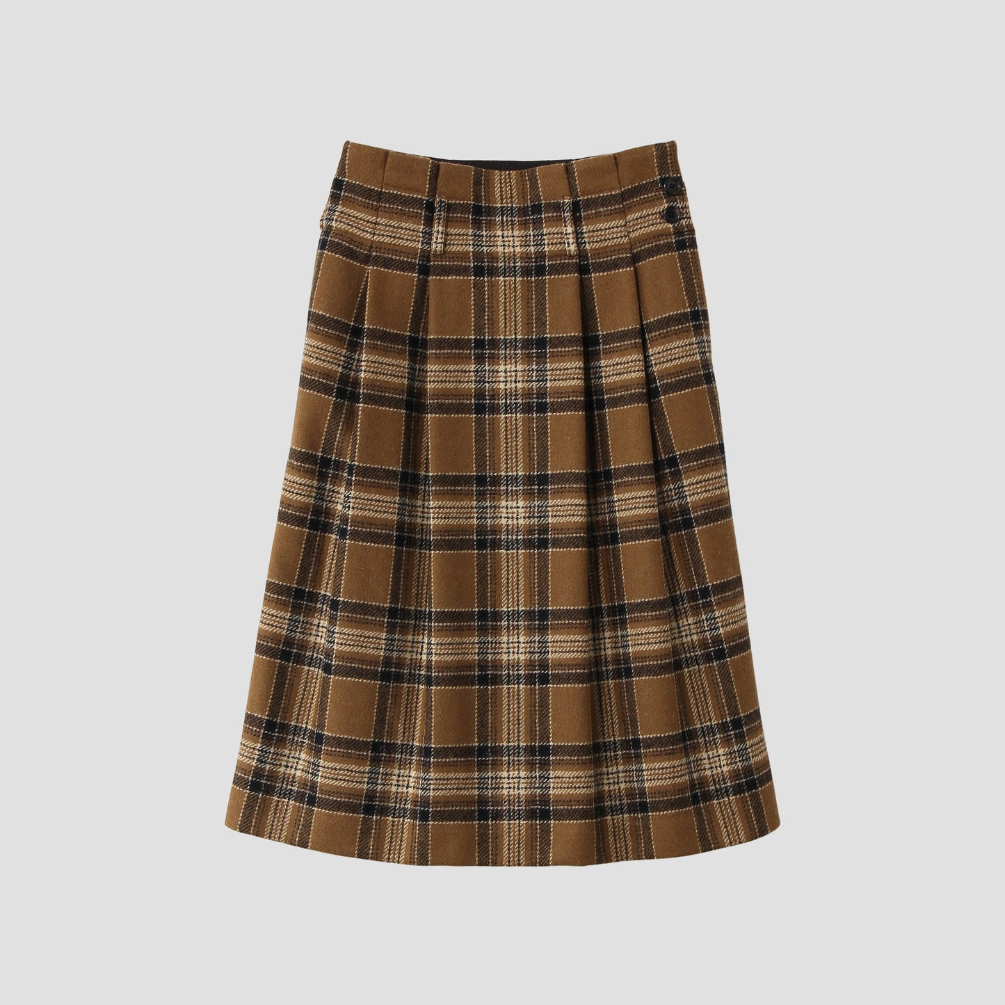 CAMEL TARTAN SKIRT