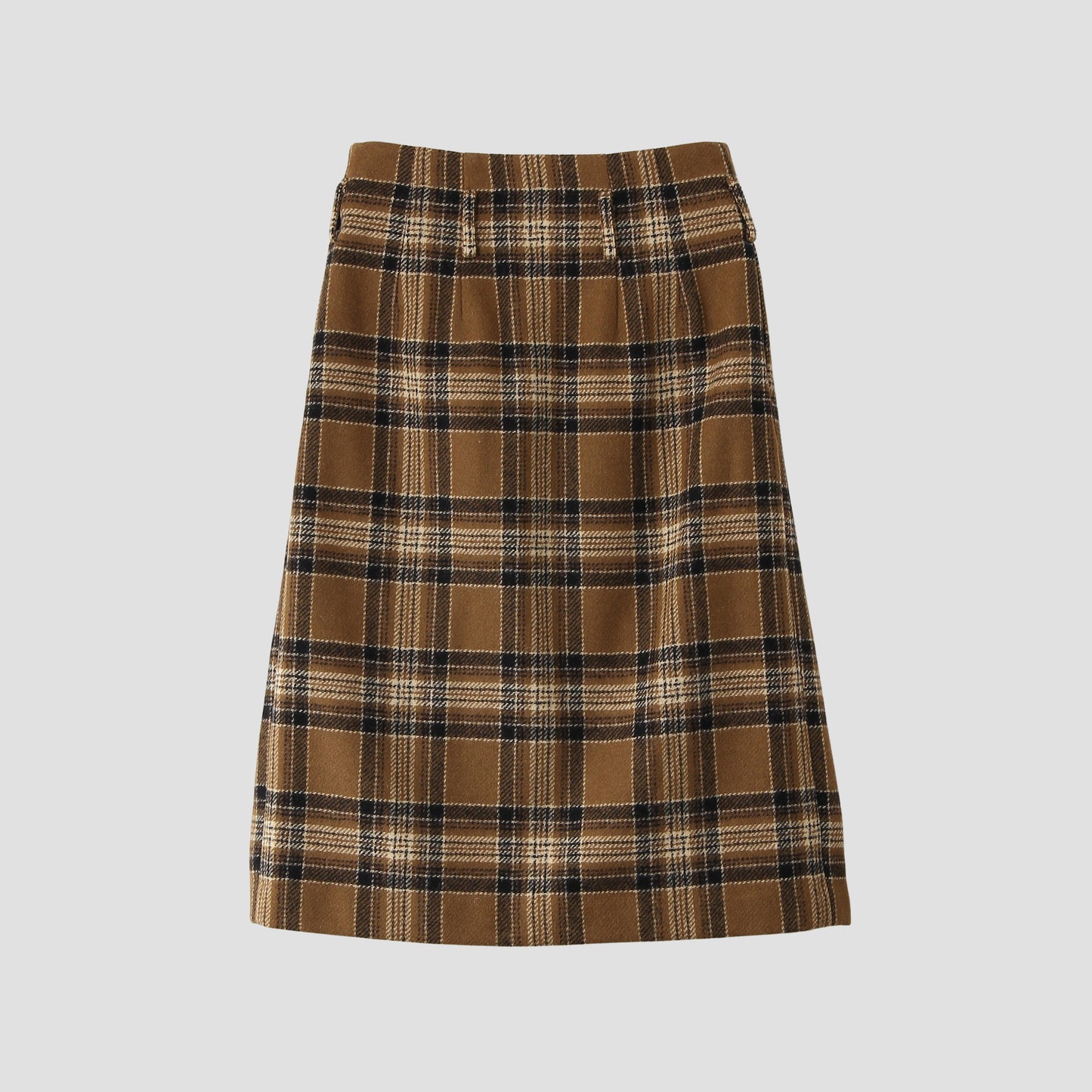 CAMEL TARTAN SKIRT