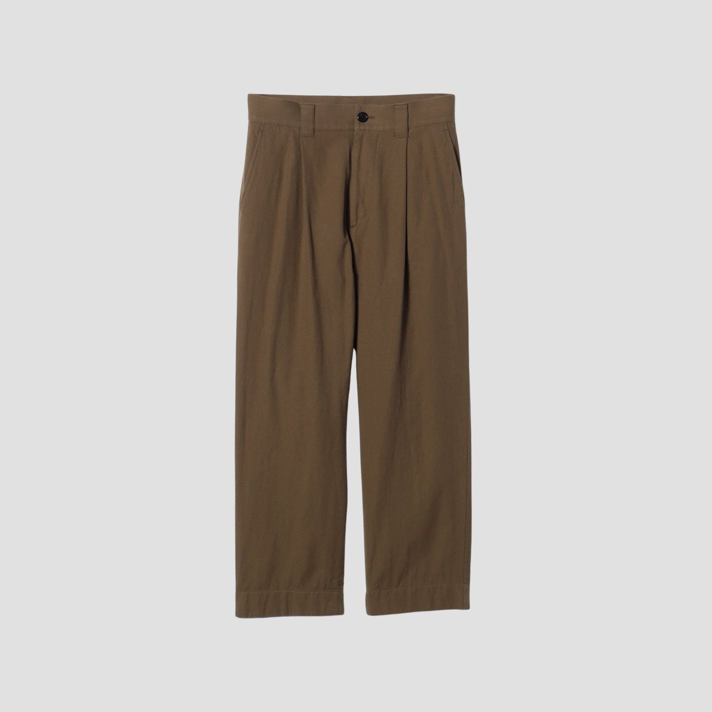 BRUSHED WOOL COTTON TWILL TROUSERS
