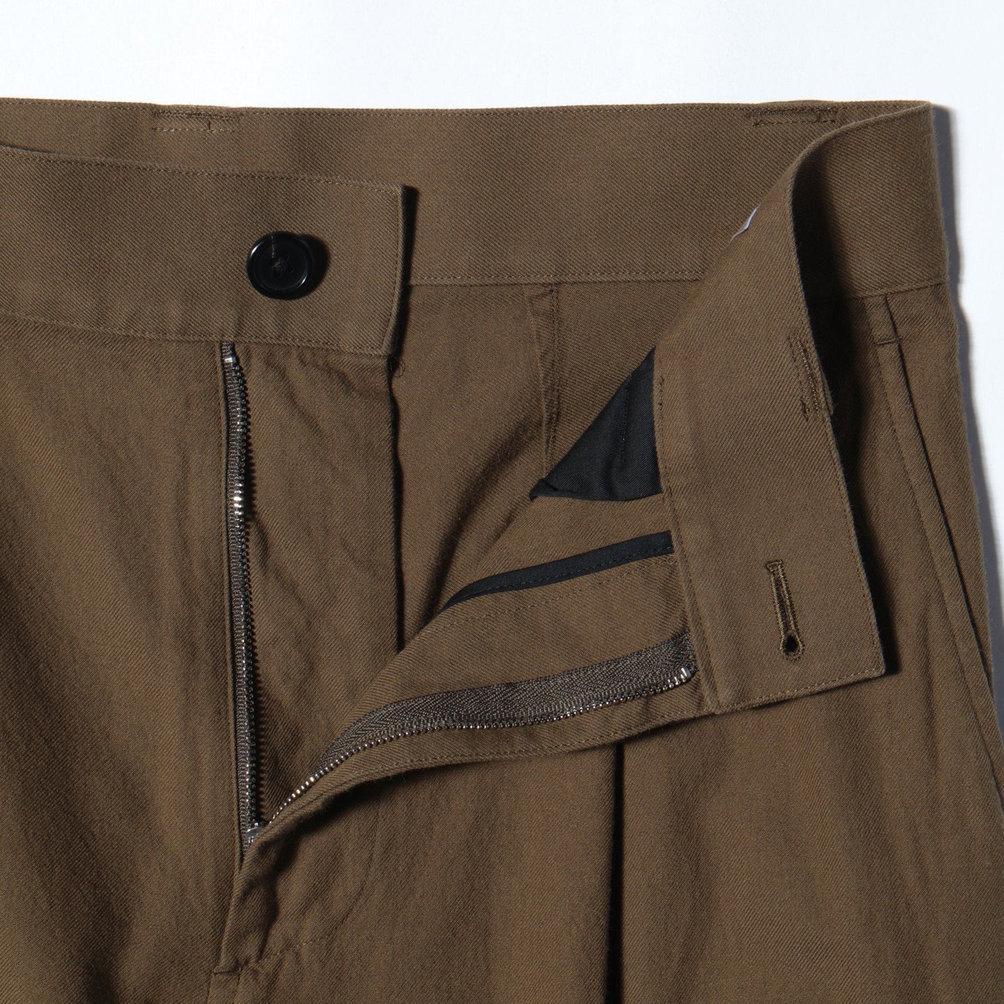 BRUSHED WOOL COTTON TWILL TROUSERS