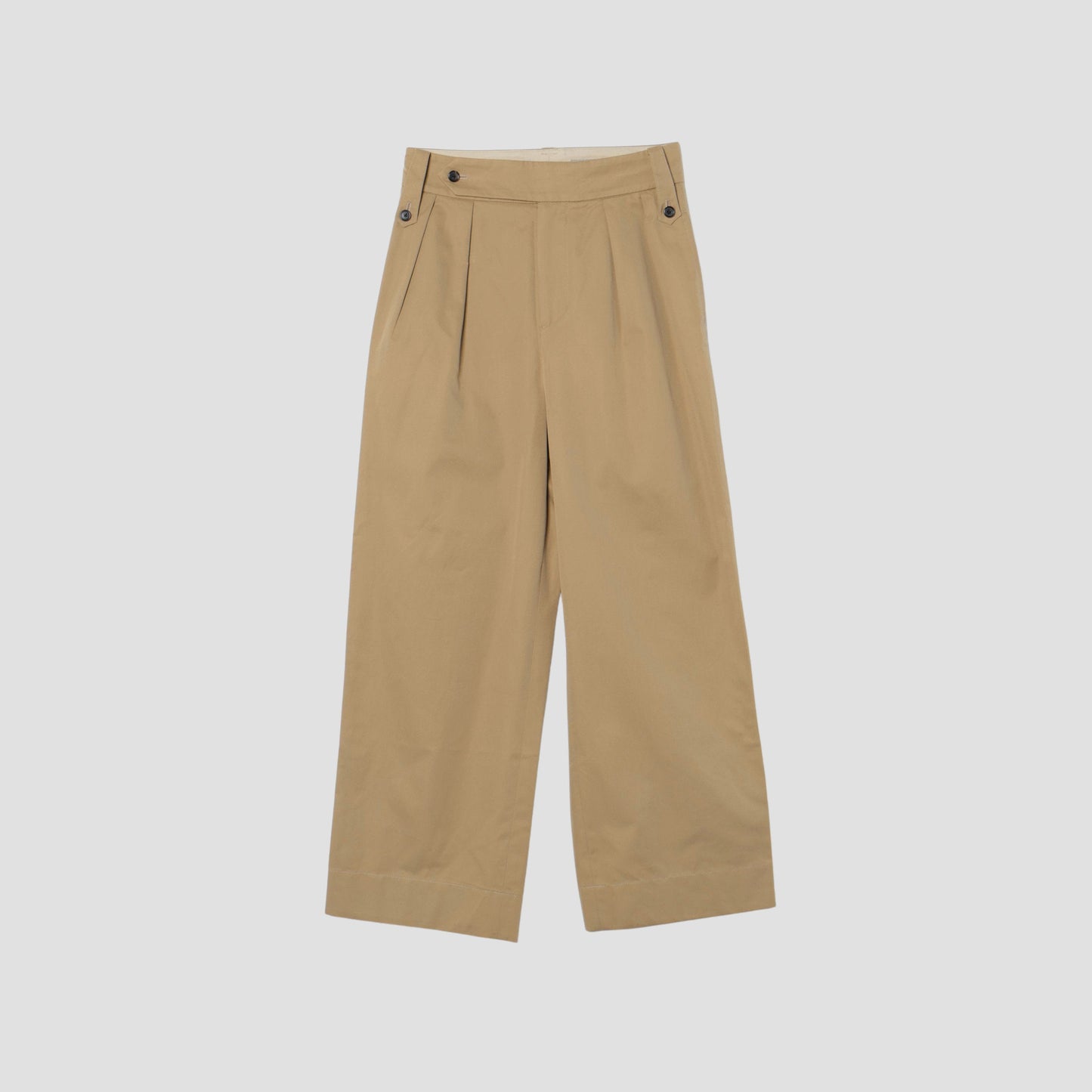 WORN COTTON GABARDINE TROUSERS