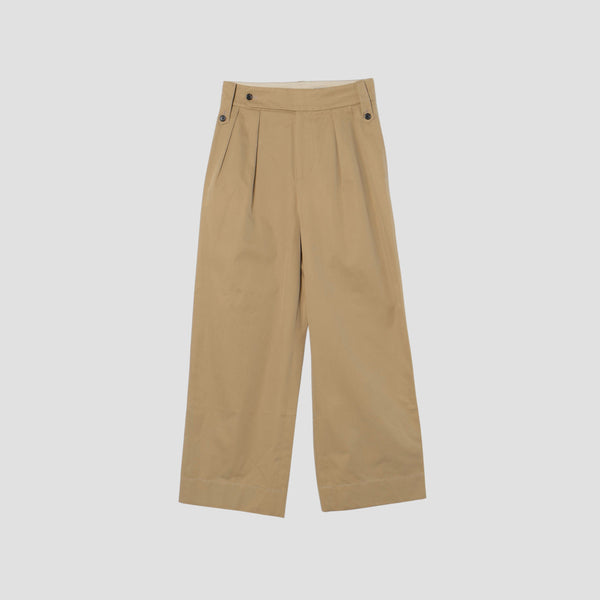 WORN COTTON GABARDINE TROUSERS