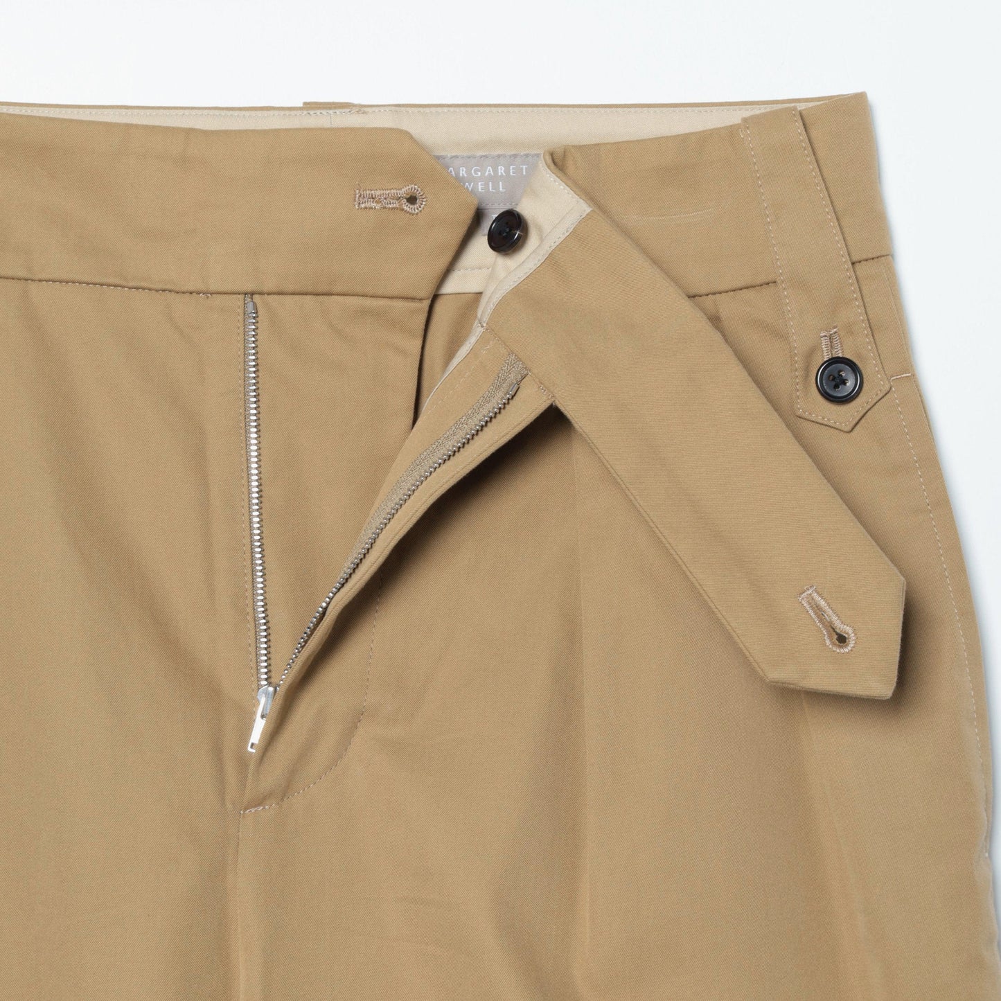 WORN COTTON GABARDINE TROUSERS