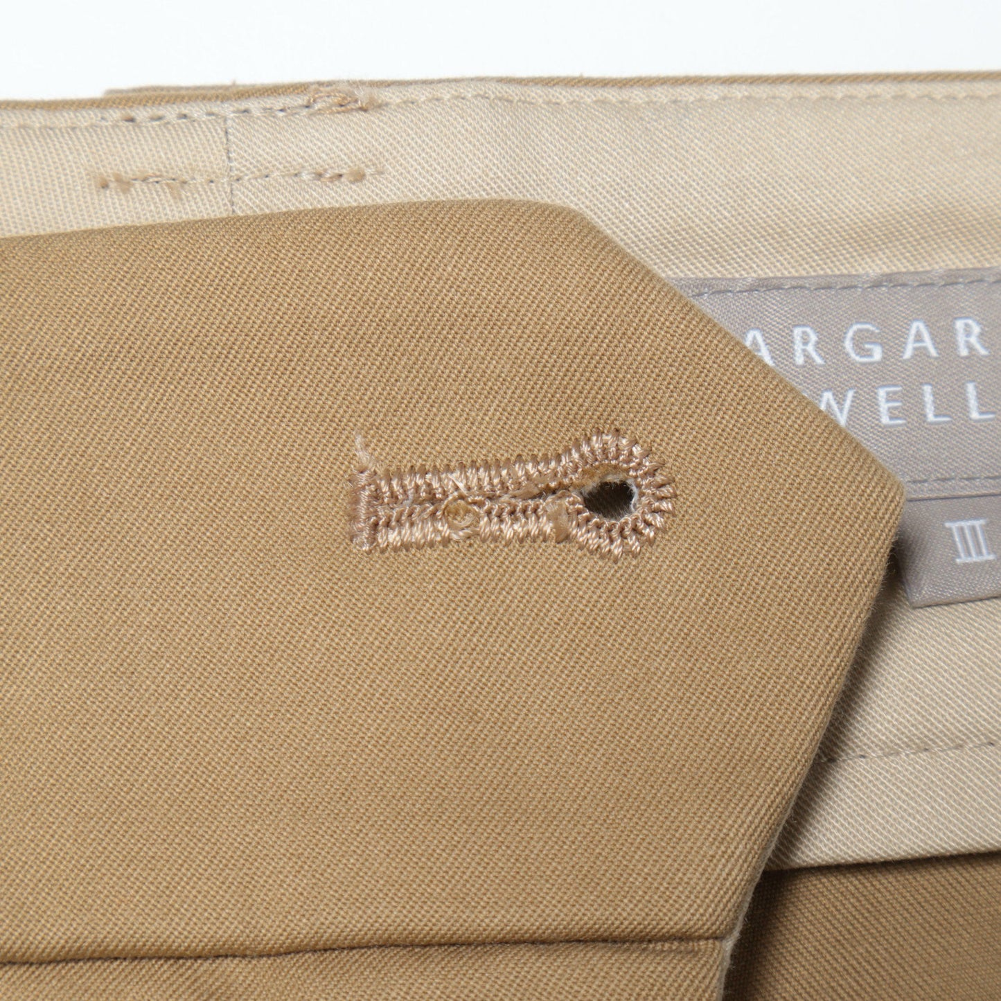 WORN COTTON GABARDINE TROUSERS