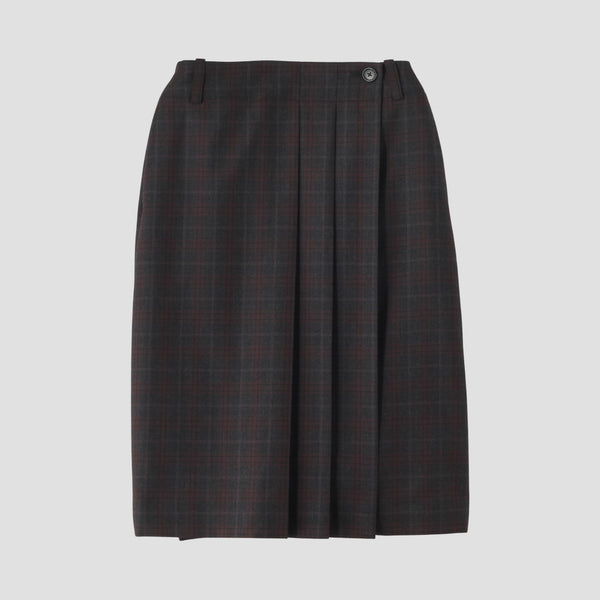 PLAID WOOL SKIRT