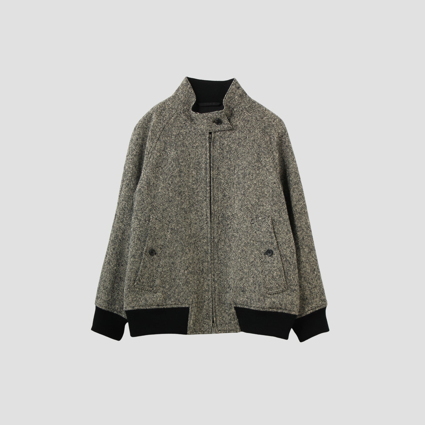 CHARCOAL NATURAL TWEED BLOUSON