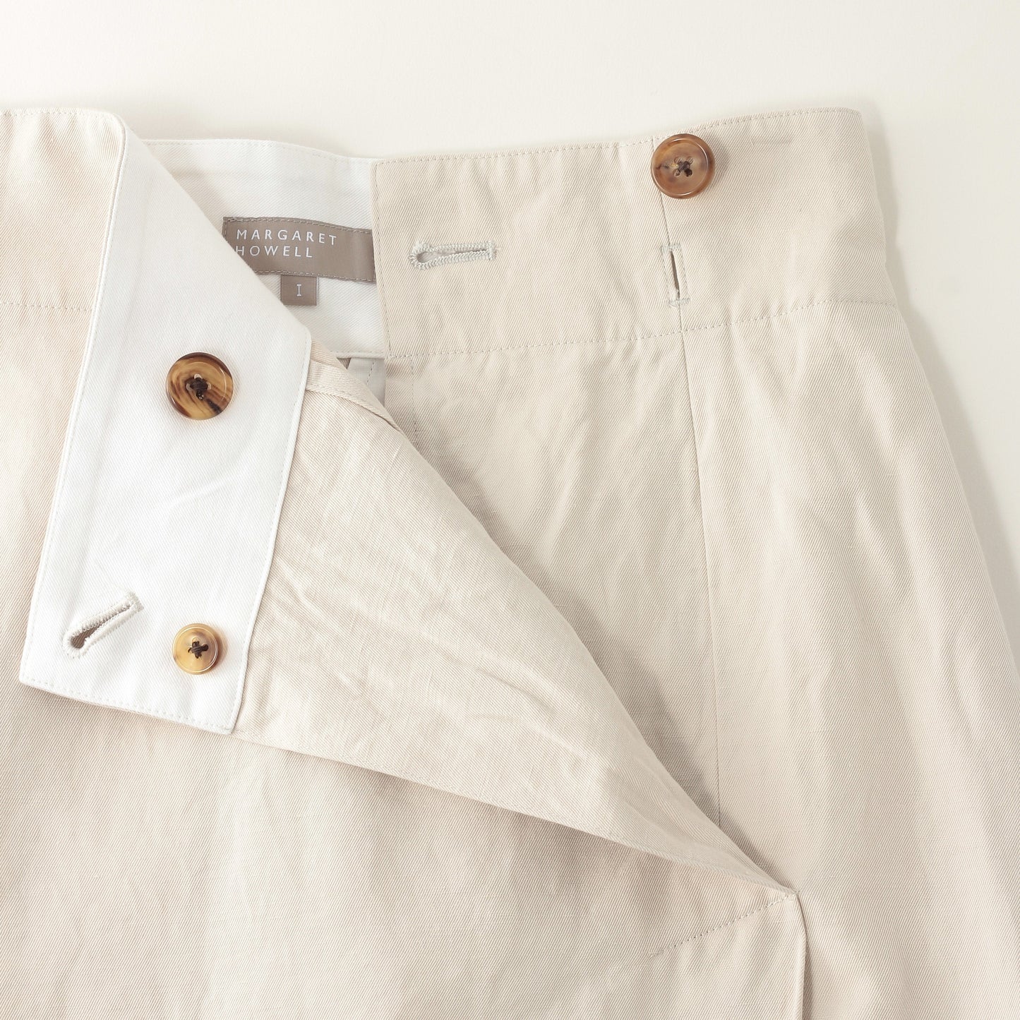 COTTON LINEN TWILL SKIRT
